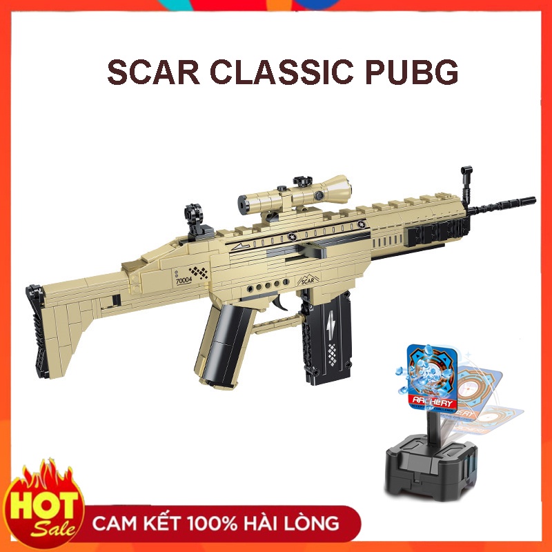 Đồ Chơi Lắp Ghép LEGO Mô Hình Súng Rifle Scar MK14 Block PUBG C70004 Với 400+ Mảnh Ghép