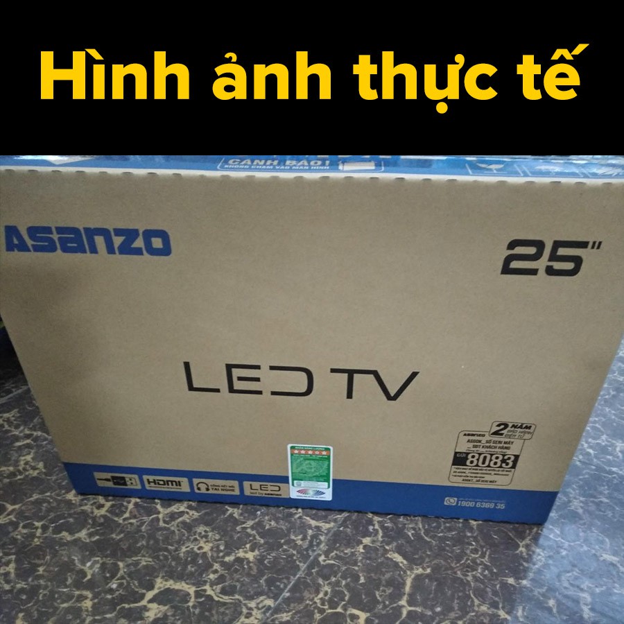 Tivi T2 Asanzo 25 inch 25S200T2 HD Ready, HDMI, VGA, AV, DVB-T2, Nguồn Điện 12V, Tivi Giá Rẻ - Hàng Chính Hãng