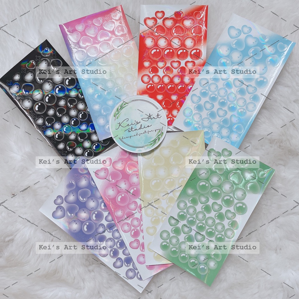 Mẫu tim - tròn hologram lấp lánh