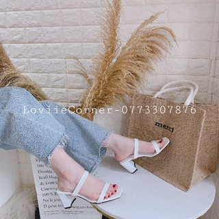 LOVIIECORNER- DÉP CAO GÓT NỮ 2 QUAI MẢNH ĐẾ VUÔNG 5 PHÂN - DÉP CAO GÓT 5CM 2 QUAI MẢNH - DÉP GUỐC ĐẾ VUÔNG DÂY D190906