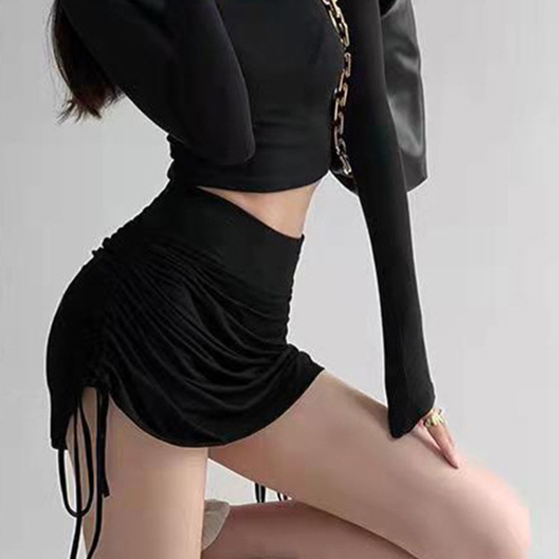 Chân Váy Bút Chì Lưng Cao Phối Dây Rút Thời Trang