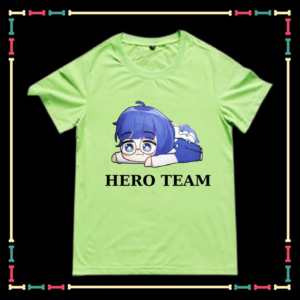 Áo Thun Hero Team xịn xò cho bé gái đủ size áo từ 10kg đến 90kg