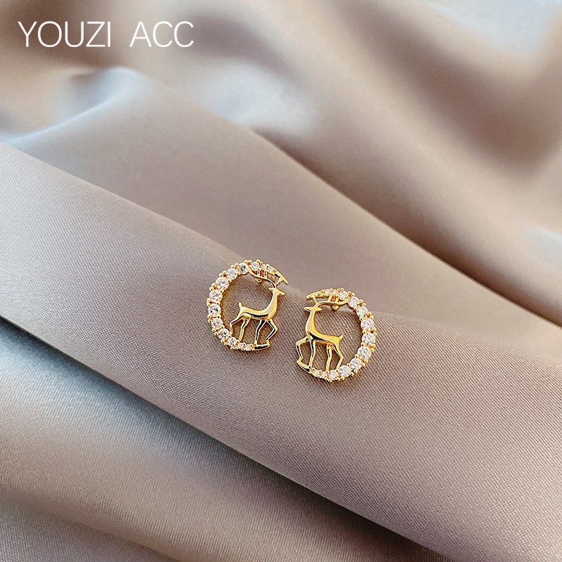 Bông Tai Hình Tuần Lộc Giáng Sinh Xinh Xắn A502