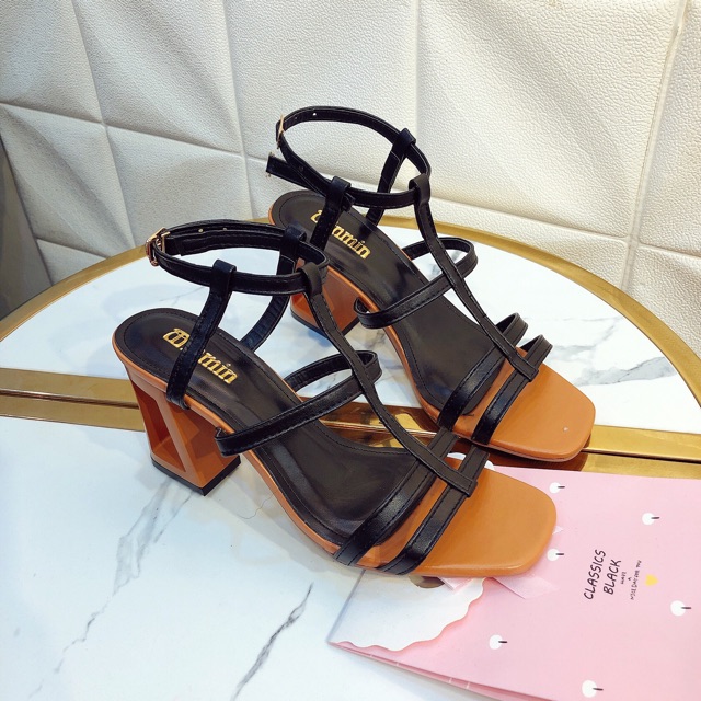 Giày Sandal gót lỗ quai lưới 7p - CG-0373 khosi