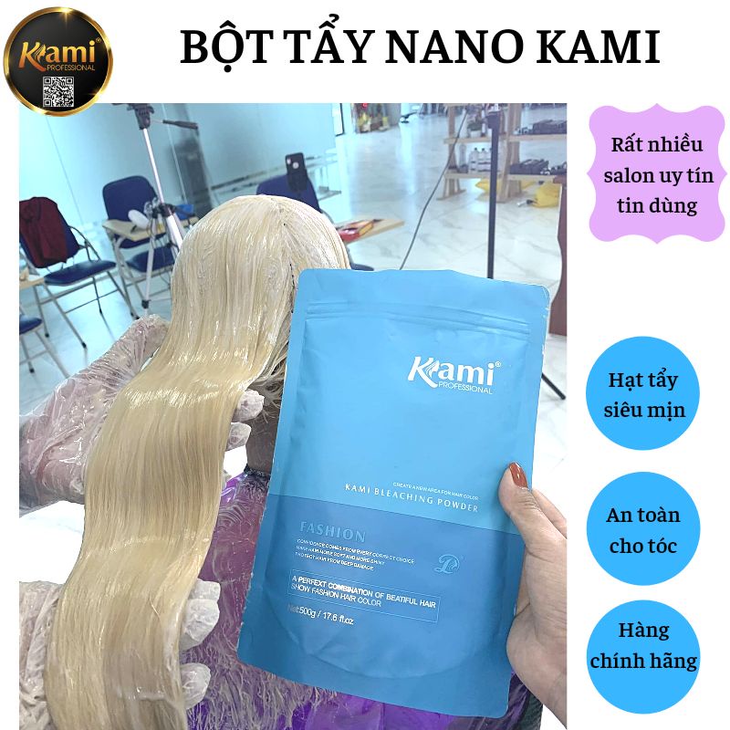 Bột tẩy nano Kami an toàn không hại tóc 500g bột tẩy siêu mịn