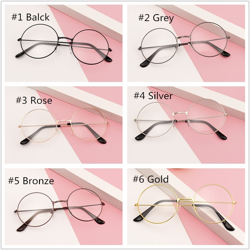 Mắt Kính Gọng Tròn Trong Suốt Phong Cách Retro