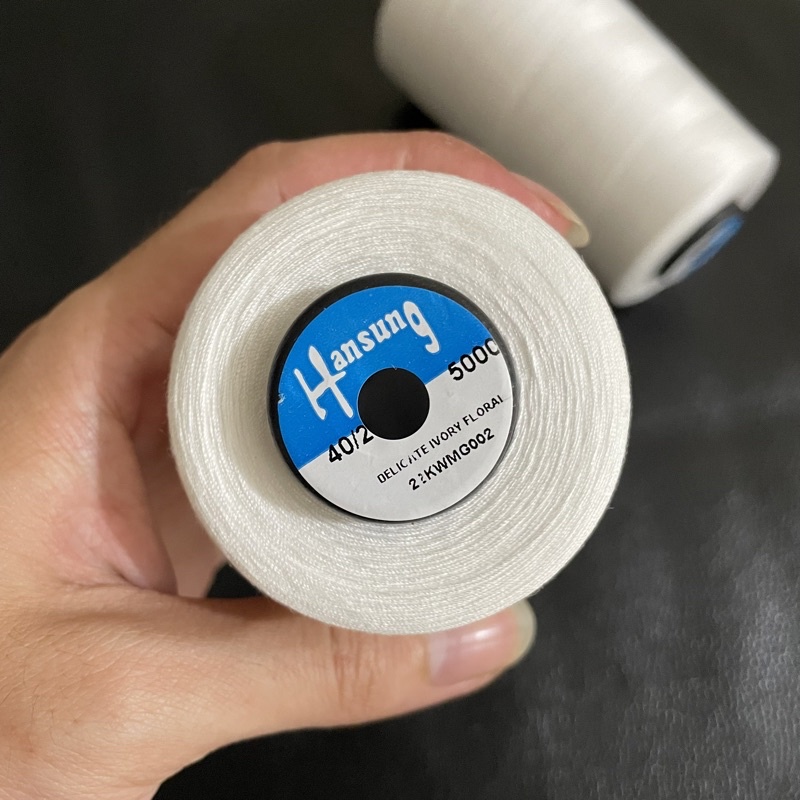 Chỉ may màu trắng kem 5000m