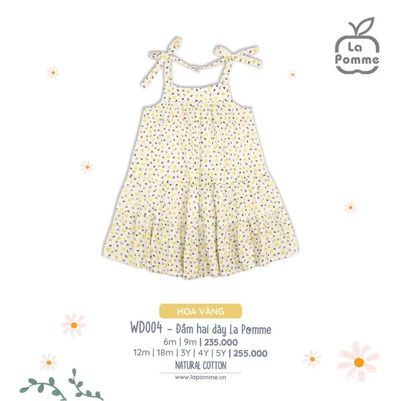 Váy đầm hai dây la pomme hoạ tiết size 6m-5y