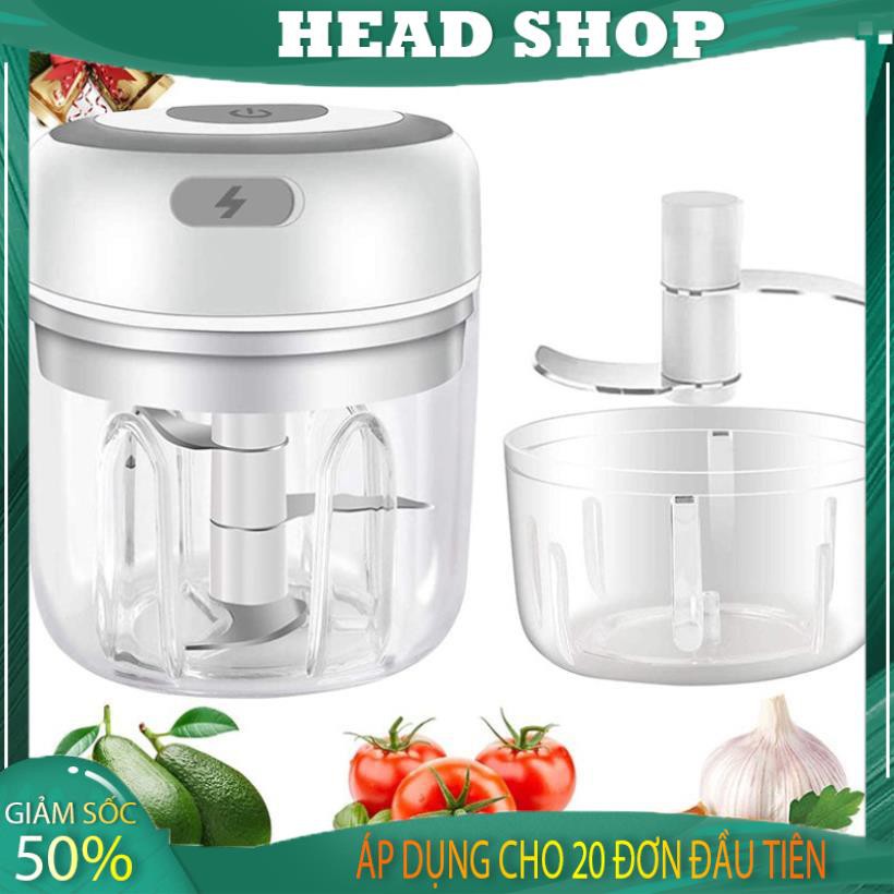 Máy Xay Tỏi Ớt Sạc Điện Cầm Tay Mini 100ml xay được cả rau củ quả Tiện Lợi ZM14 HEAD SHOP