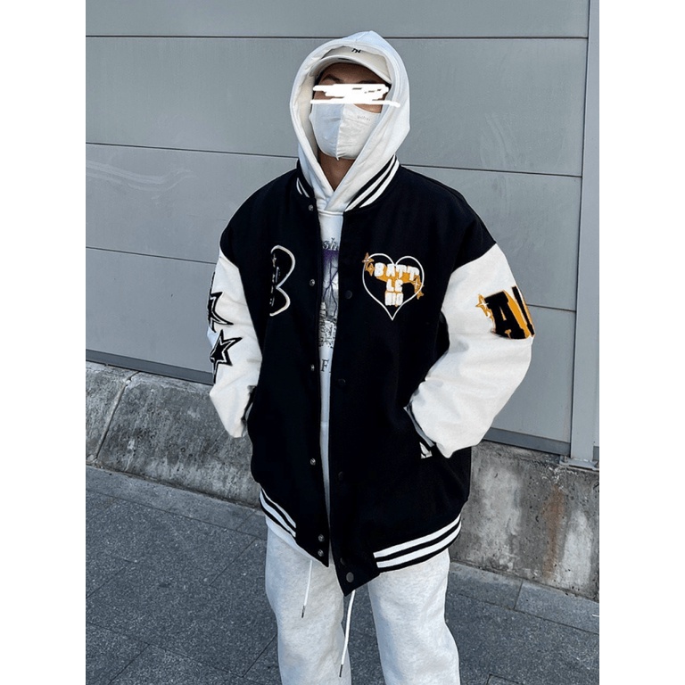 (MẪU MỚI) ÁO KHOÁC BOMBER NAM NỮ BATTKIT NGÔI SAO TIA CHỚP PHONG CÁCH RICKIT THỜI TRANG HHP