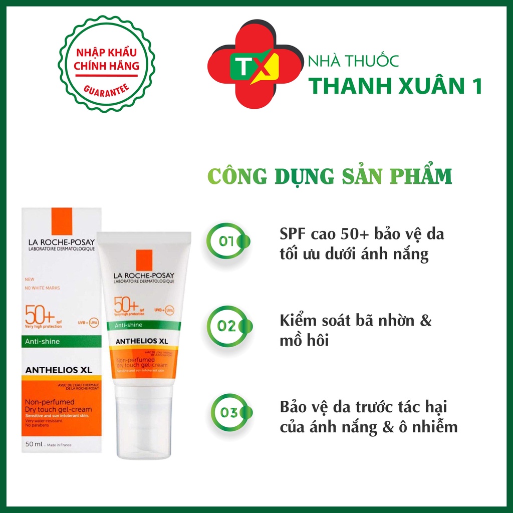 Kem Chống Nắng La Roche Posay Anthelios XL SPF 50+ UVB & UVA 50ml cho da dầu nhạy cảm