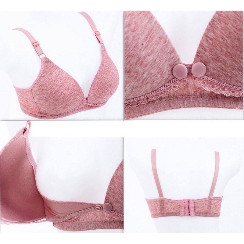 Áo lót bầu cho con bú cotton hàng đẹp, mềm mịn nâng ngực co giãn dễ chịu -AL12
