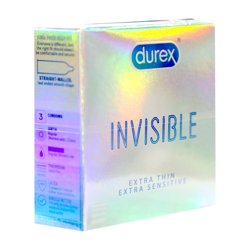 Bao cao su Durex Invisible siêu mỏng An Toàn - Uy Tính - Chất lượng hộp 3 cái