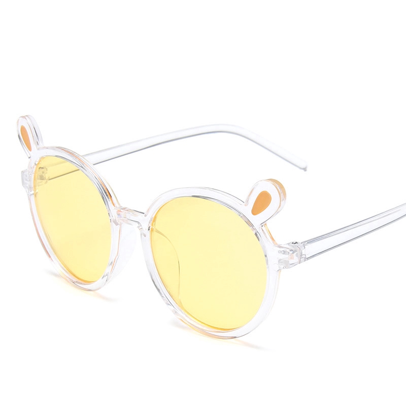 Sunglasses For Kids 2020 new Korean Version Of Cute Bear Ear Round Glasses PC Frame Kids Glasses