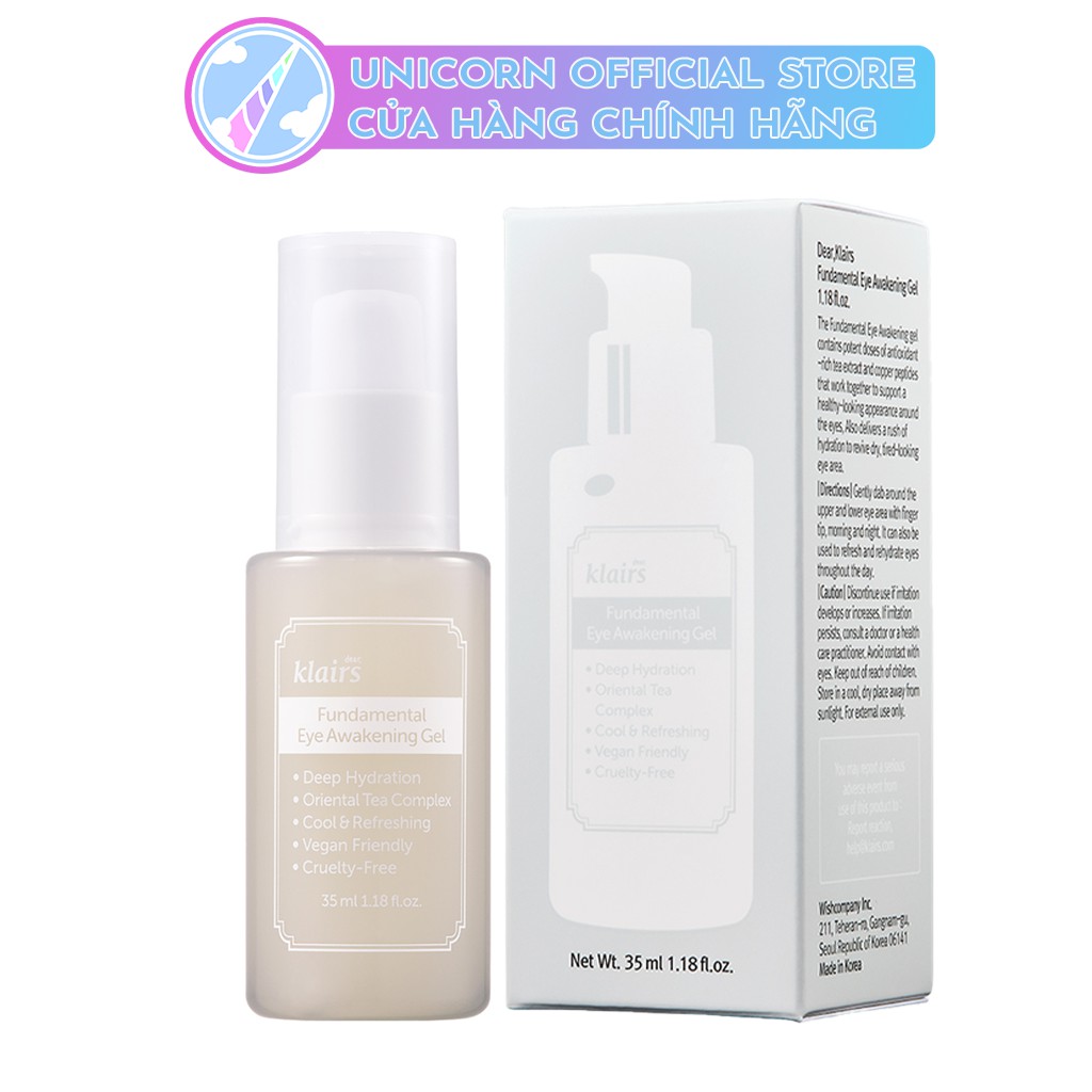 Gel Dưỡng Giảm Quầng Thâm và Bọng Mắt Klairs Fundamental Eye Awakening Gel 35ml