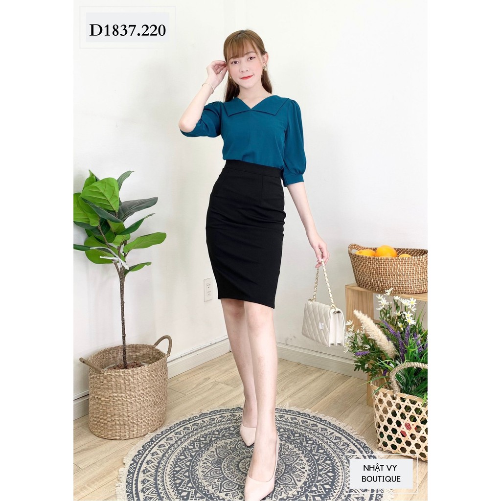ÁO SƠ MI NỮ TAY DÀI CỔ V D1837