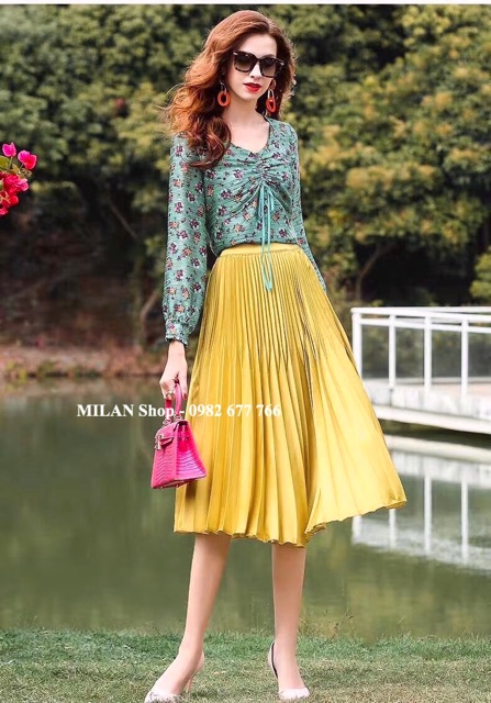 Chân váy xếp ly dáng mới xinh yêu. | BigBuy360 - bigbuy360.vn