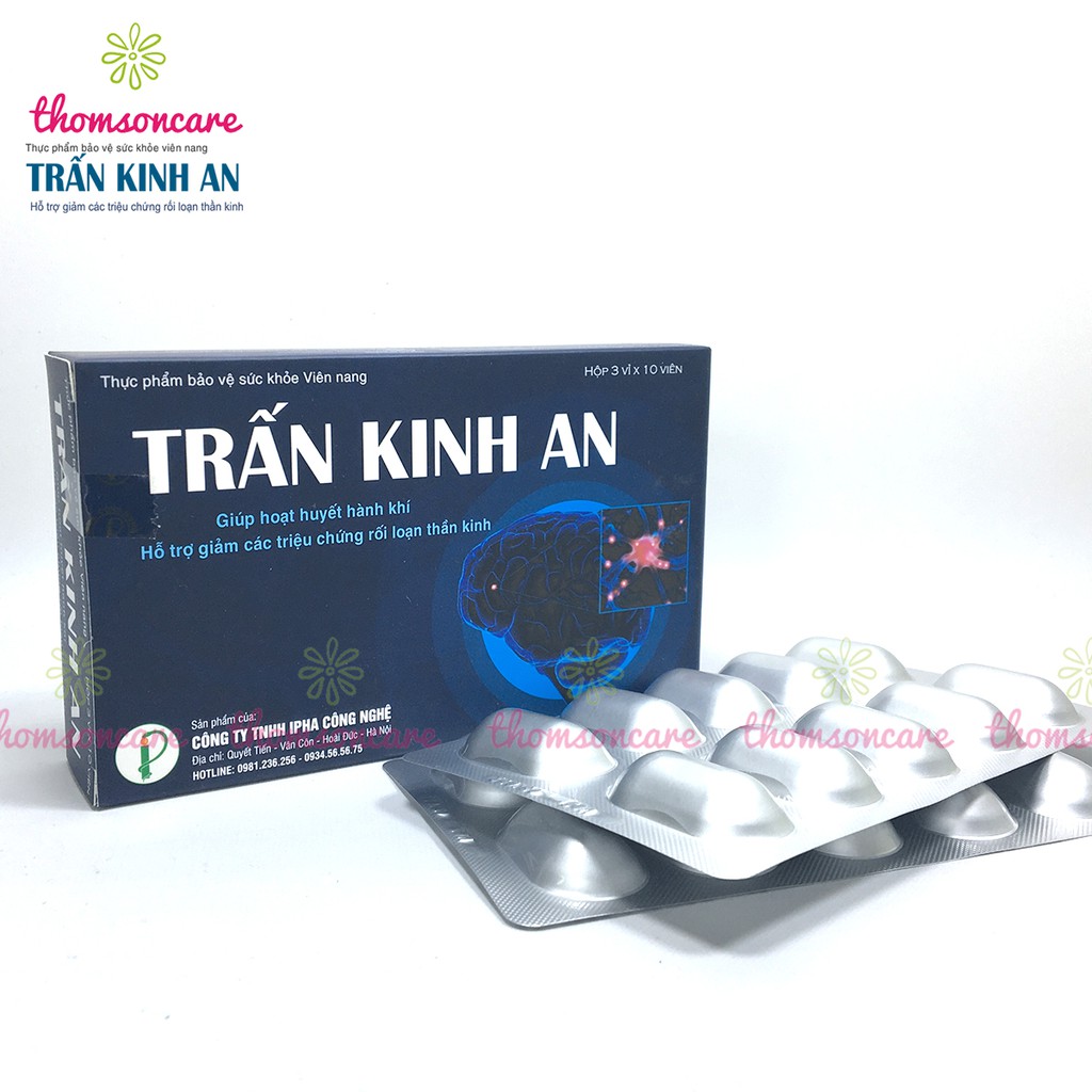 Trấn kinh an - hỗ trợ giảm rối loạn thần kinh, mất ngủ, đau đầu - Hộp 30 viên từ Hoàng kỳ, đan sâm và thảo dược