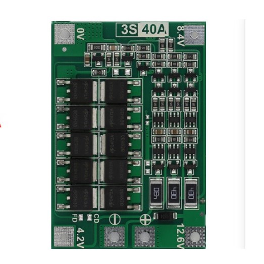 Mạch 3S Cân bằng 40A, 60A 12V 18650 Bảng bảo vệ pin có thể dùng trong máy khoan