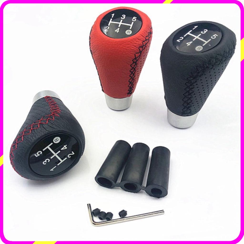 Tay nắm cần số sàn lắp cho các loại cần số ô tô, Universal Car Leather Gear Shift Knob