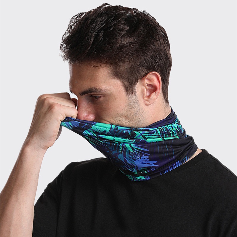 Khăn Ống Bandana Lụa Băng Làm Mát In Họa Tiết Lá 3D Chống Nắng Và Tia UV Cho Unisex Sự Bảo Vệ