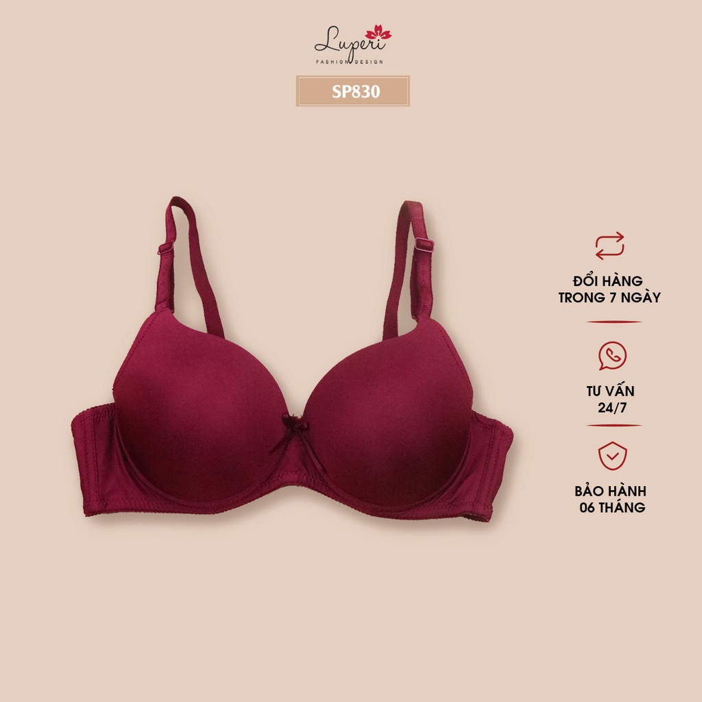 Áo Lót Nâng Ngực Nữ Trơn Không Gọng Đệm Dày LUPERI SP830 Bản 2 Móc Cho Nàng Ngực Nhỏ, Vừa, To, Ngực Bầu, Ngực Sau Sinh