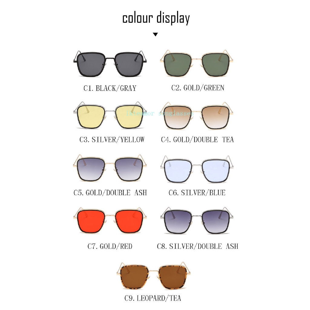 Metal Sunglasses Men Women 2019 Brand Designer Eyeglasses Square Sun Glasses Fashion Driving Sun glasses