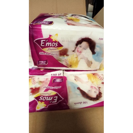 Giấy Emos khổ lớn 33*33 dai sạch mềm - giá 1 gói