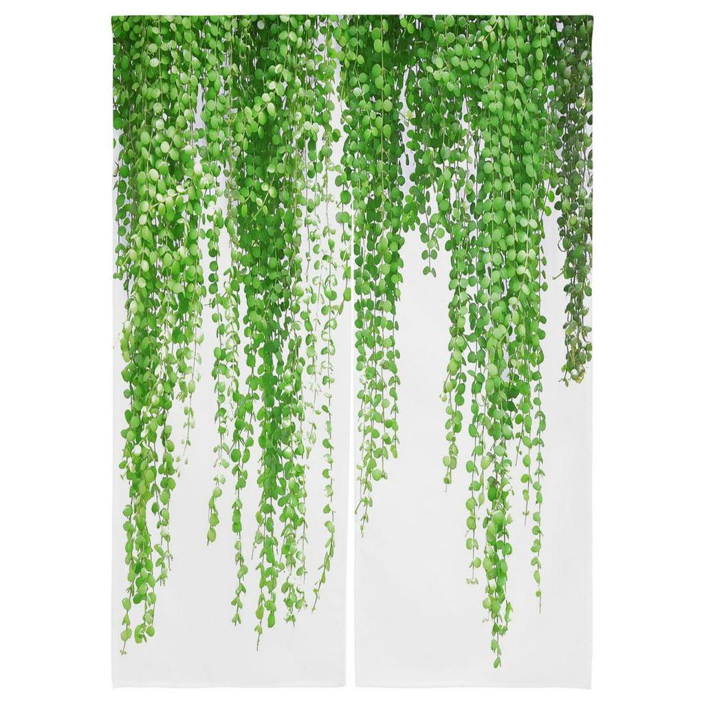 Rèm Cửa Chia Phòng Họa Tiết Lá Cây Mây Phong Cách Nhật Bản Trang Trí Nhà Bếp / Phòng Ngủ