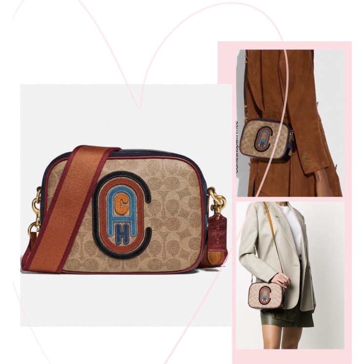 TNS-Túi đeo chéo unisex dạng hộp Jes Camera Bag Canvas-tone nâu chữ phối logo C màu sắc cá tính