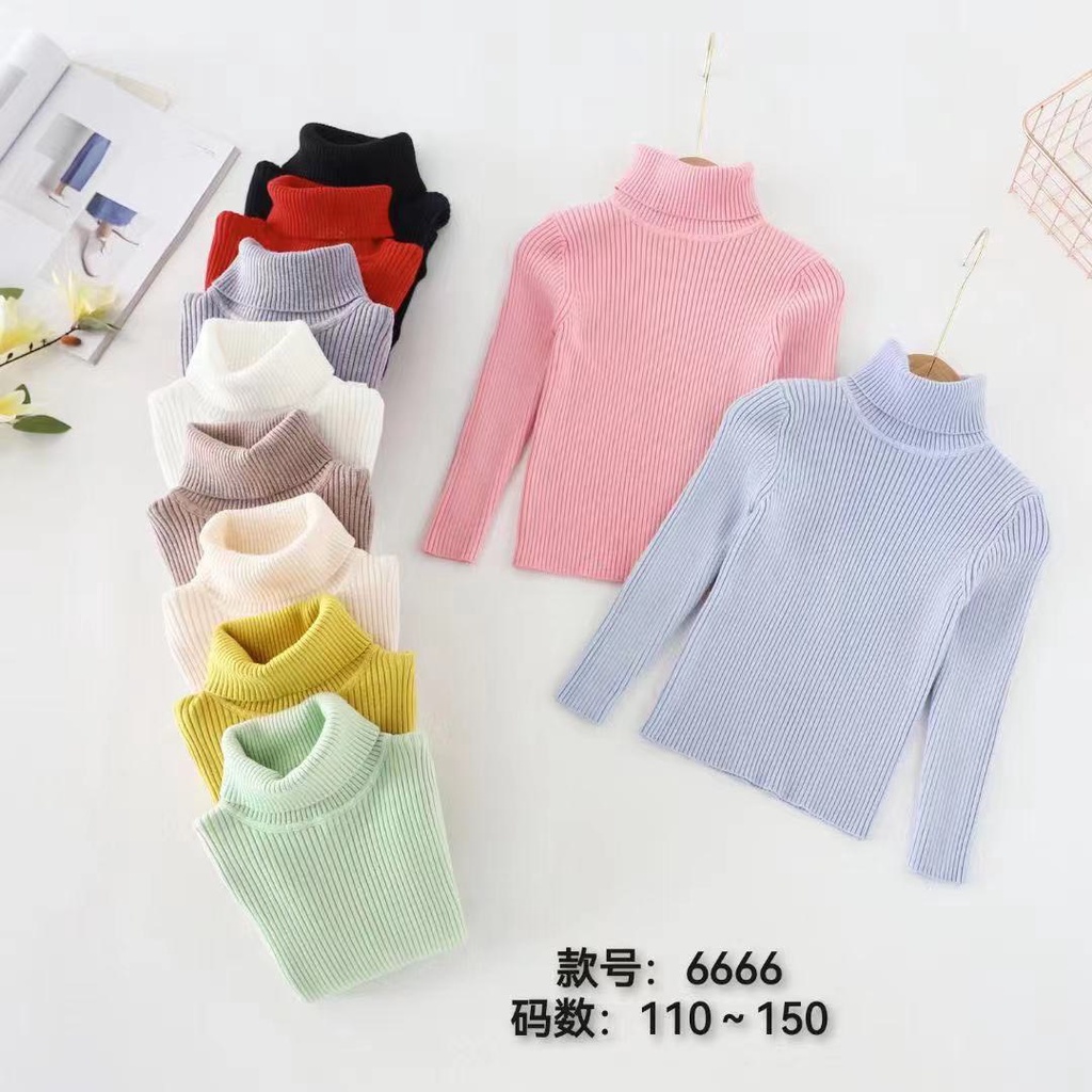 Áo len bé trai và bé gái, Áo len cổ lọ cho bé 2-7 tuổi phong cách Hàn Quốc đanh sợi không bai xù