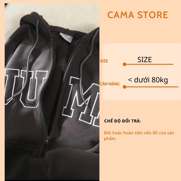 Áo khoác nỉ nữ hoodie form rộng cute hàn quốc CaMa Store M405 | BigBuy360 - bigbuy360.vn