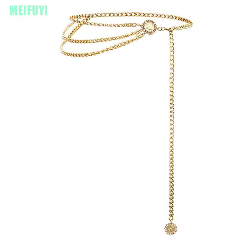 Thắt Lưng Dây Xích Kim Loại Phong Cách Retro Cho Nữ