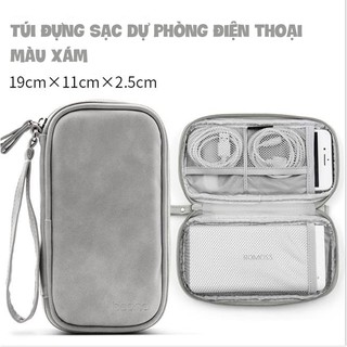 Túi đựng Sạc dự phòng và điện thoại da lộn