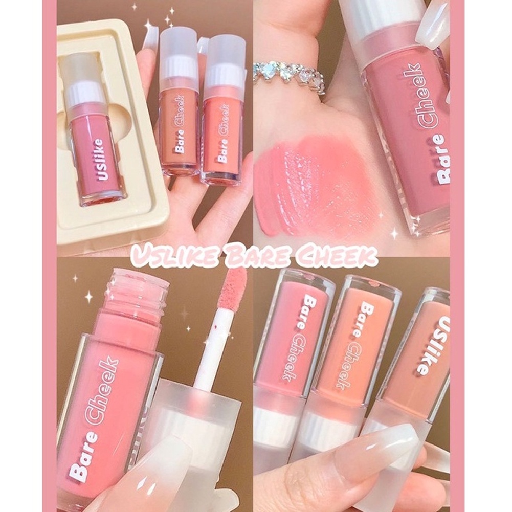 Má hồng dạng lỏng Uslike tổng màu nude tự nhiên lâu trôi trang điểm chuyên nghiệp YR
