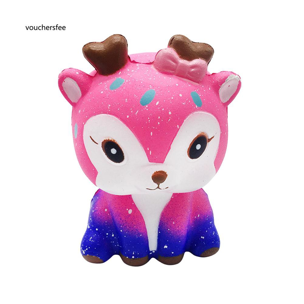 Galaxy Cute Deer Squishy Slow Rising Kids Adults Squeeze Toys Stress Reliever