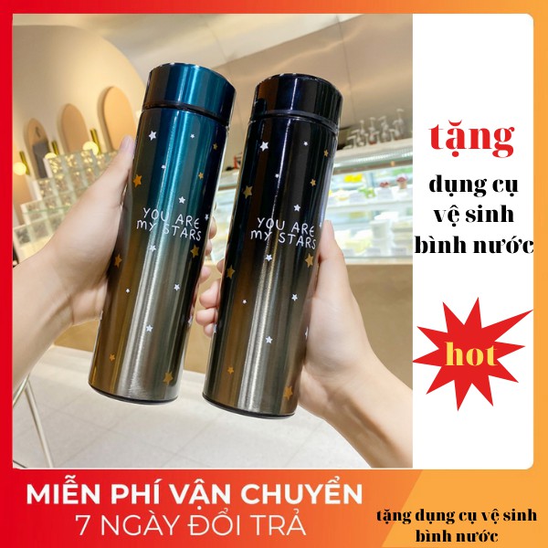 Bình giữa nhiệt NGÔI SAO bình giữ nhiệt inox 500ml LOẠI TỐT CÓ KHÂY LỌC