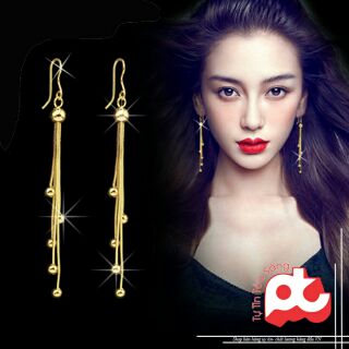 Bông tai tua rua Titan mạ vàng cao cấp Hàn Quốc