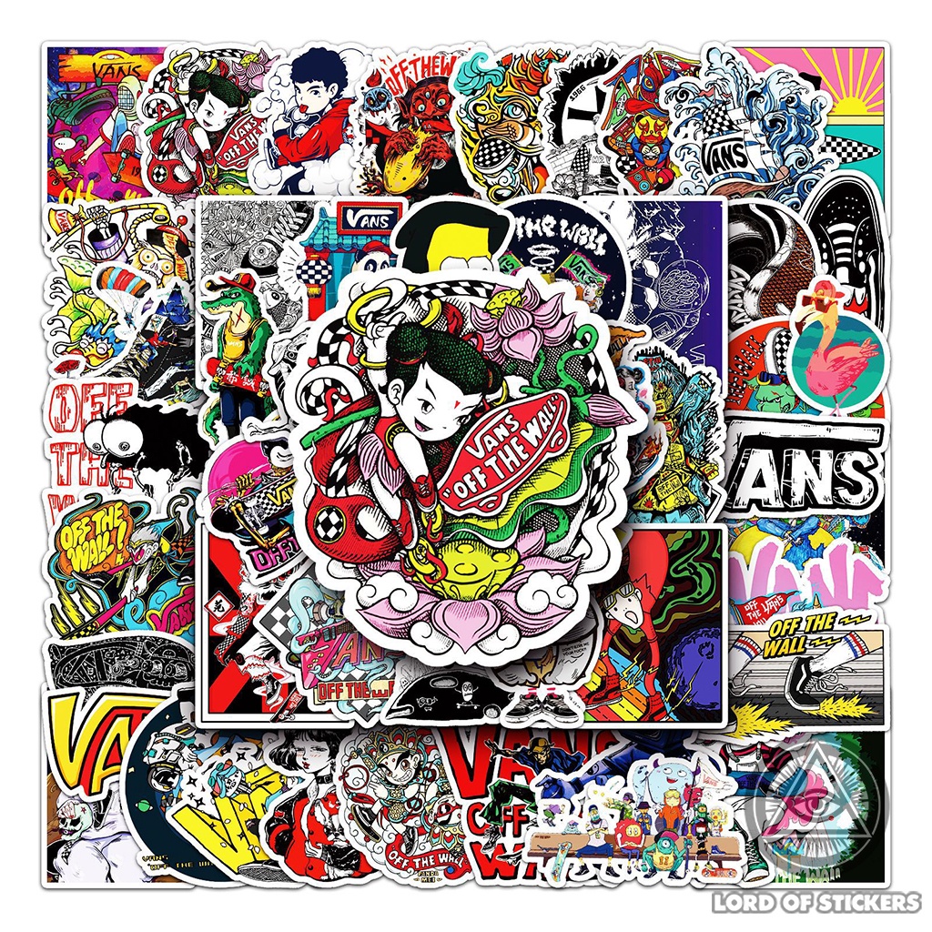 Set 52 Hình Dán Vans Off The Wall Graffiti Sticker Sneaker Chống Thấm Nước Dán Mũ Nón Bảo Hiểm, Laptop, Ván Trượt, Vali