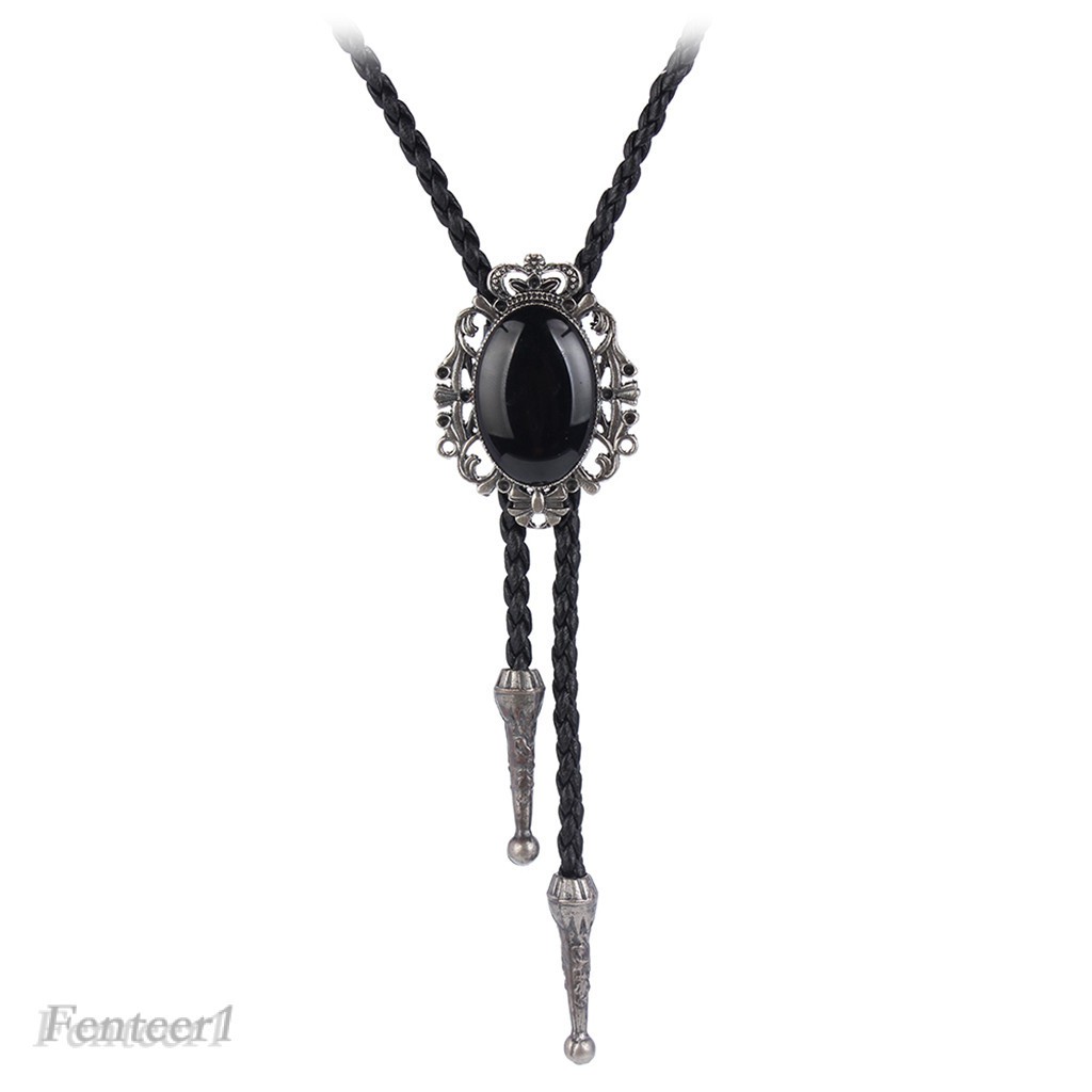 [Fenteer1] Vòng Cổ Cao Bồi Tây Dây Da Mặt Đầu Ox Cổ Điển