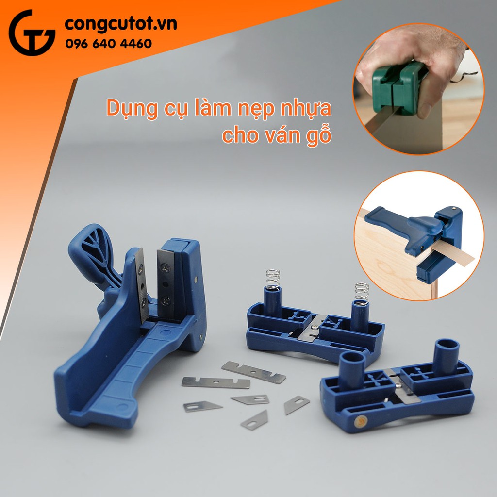 Bộ dao bấm đầu và gọt chỉ nhựa dán cạnh đồ gỗ công nghiệp