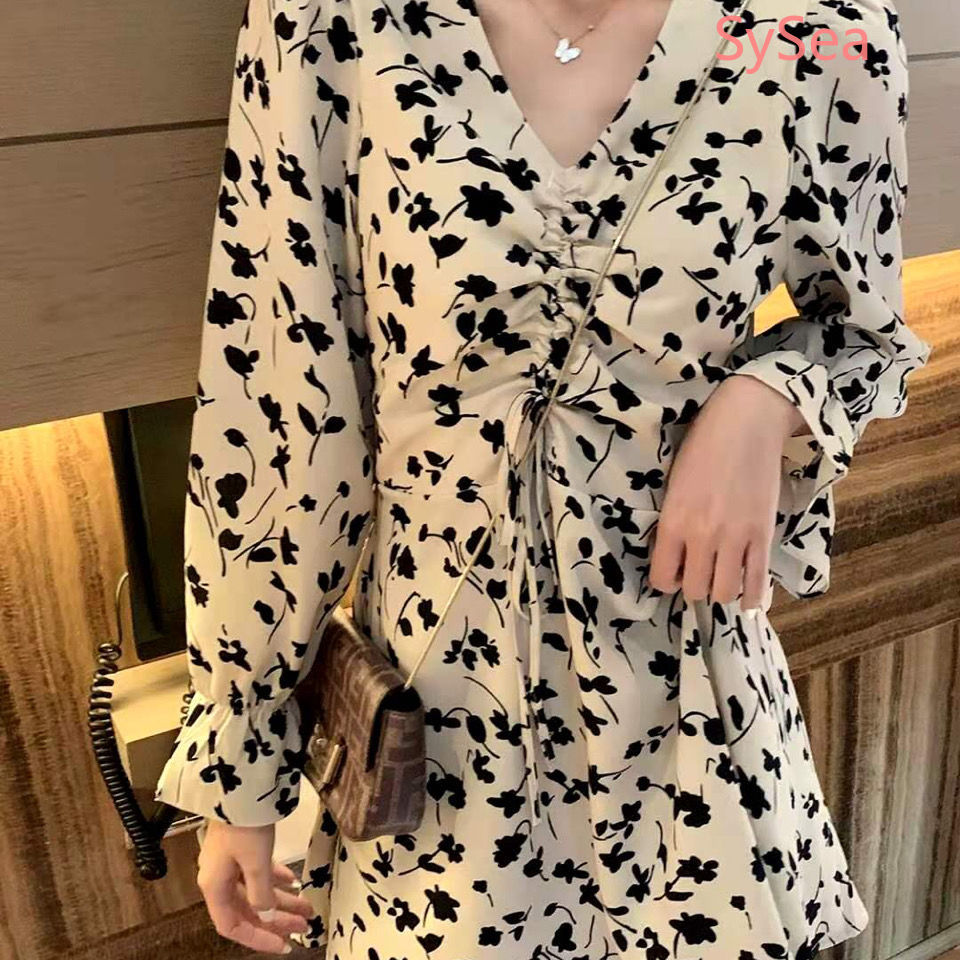 Đầm Nữ Tay Dài Rút Dây Thời Trang Xinh Xắn