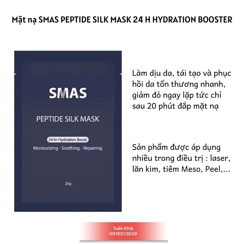 [Chính Hãng ] Mặt nạ Smas Peptide Silk Mask cấp ẩm làm dịu da