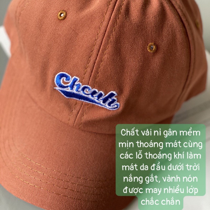 Mũ lưỡi trai nam nữ, nón kết lưỡi trai thêu chữ Chcuh form unisex phong cách Ulzzang Hàn Quốc cá tính năng động NCHCUH