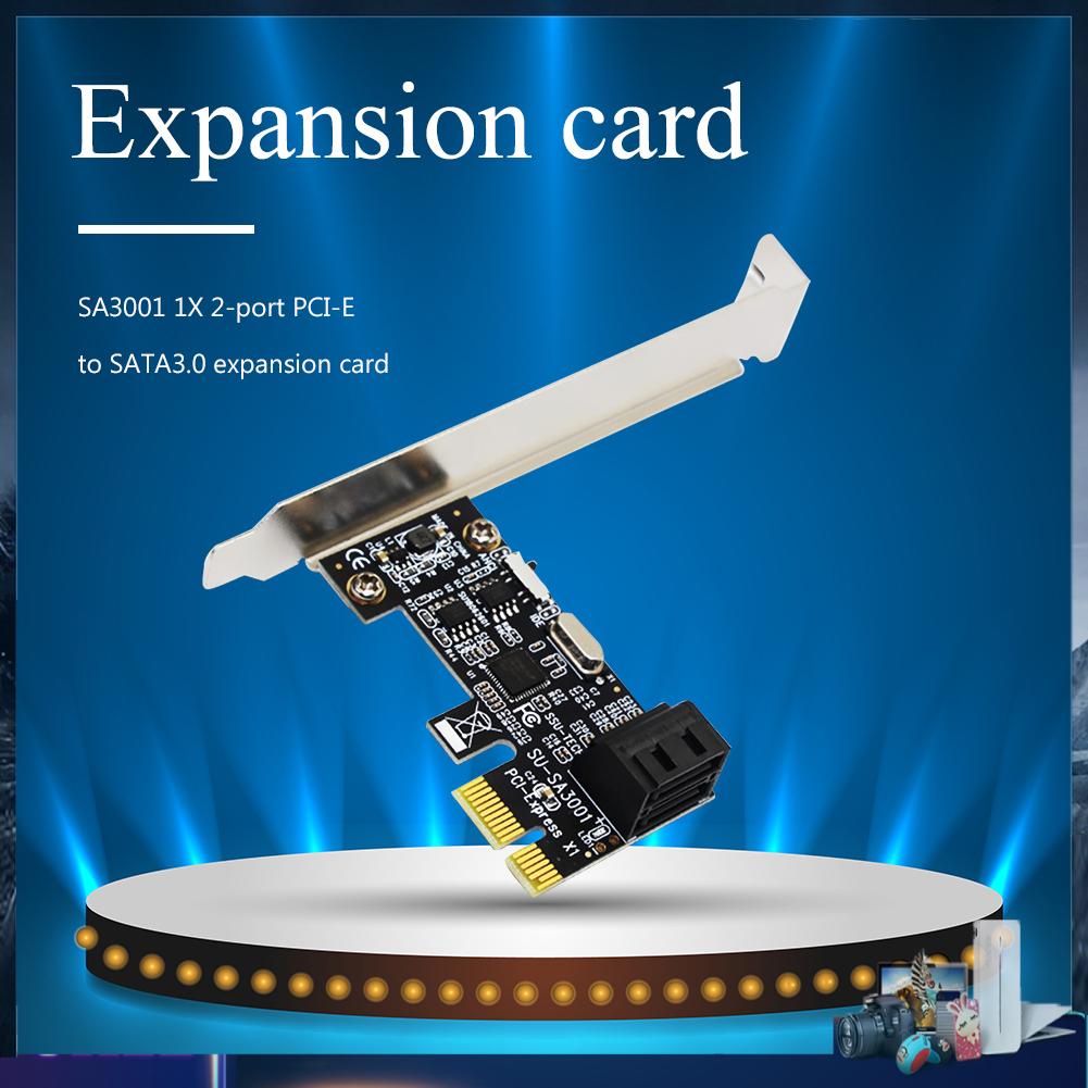 Bộ chuyển đổi SA3001 2 cổng SATA III PCIe Card SATA 3.0 sang PCI-e 1X kèm giá đỡ
