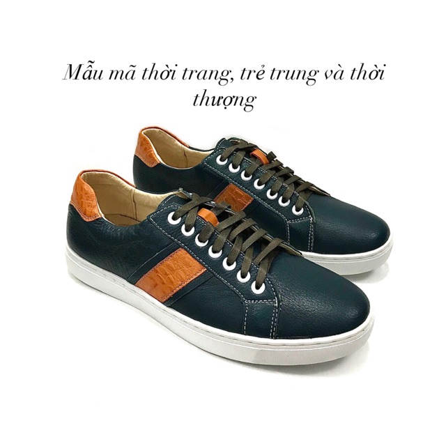 Giày thể thao da bò thật TEOS HT012 thời trang cao cấp size 38-43