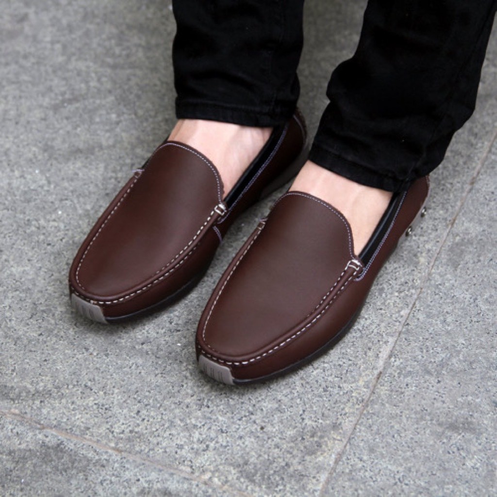 Giày lười da bò nam cao cấp thiết kế theo phong cách hàn quốc trẻ trung GL0200
