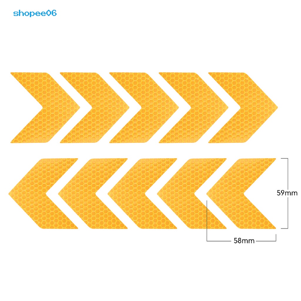 Set 10 Miếng Dán Phản Quang Tự Dính Bảo Vệ Thân Xe Hơi