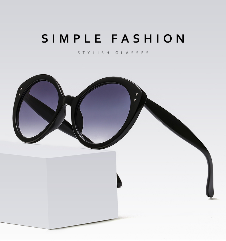 Kính Mát Mắt Mèo Gọng Kim Loại Phong Cách Retro Cho Nữ