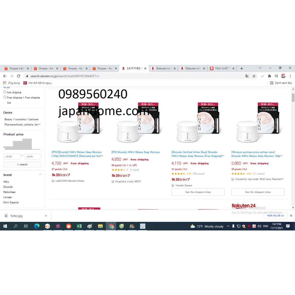 Kem Haku Shiseido HAKU Melano Deep Moisture siêu dưỡng ẩm, làm trắng da mờ nám  100g Nhật bản nội địa